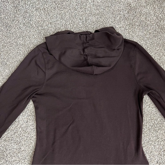 Lauren Ralph Lauren Brown Hooded Sweater Midi Dress 3/4 Sleeve, Size Medium - Picture 9 of 9